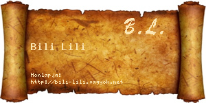 Bili Lili névjegykártya